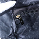 Salvatore Ferragamo Gancini Tote Bag Canvas Black Gold Auth BA7530-17