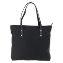 Salvatore Ferragamo Gancini Tote Bag Canvas Black Gold Auth BA7530-13