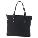 Salvatore Ferragamo Gancini Tote Bag Canvas Black Gold Auth BA7530-2