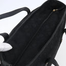 Salvatore Ferragamo Gancini Tote Bag Canvas Black Gold Auth BA7530-6