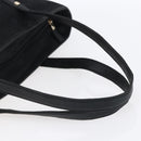 Salvatore Ferragamo Gancini Tote Bag Canvas Black Gold Auth BA7530-7