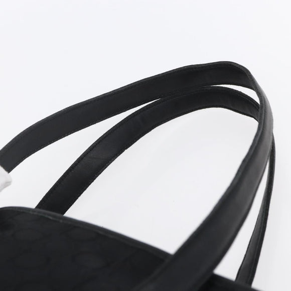 Salvatore Ferragamo Gancini Tote Bag Canvas Black Gold Auth BA7530