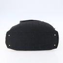 Salvatore Ferragamo Gancini Tote Bag Canvas Black Gold Auth BA7530-5