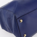 Salvatore Ferragamo Vala Chain Tote Bag Leather Blue Gold Auth BA7531-14