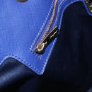 Salvatore Ferragamo Vala Chain Tote Bag Leather Blue Gold Auth BA7531-18