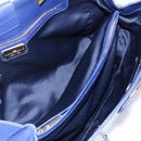 Salvatore Ferragamo Vala Chain Tote Bag Leather Blue Gold Auth BA7531-10