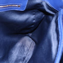 Salvatore Ferragamo Vala Chain Tote Bag Leather Blue Gold Auth BA7531-20