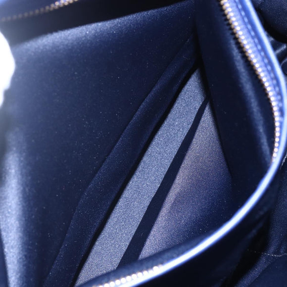 Salvatore Ferragamo Vala Chain Tote Bag Leather Blue Gold Auth BA7531