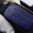 Salvatore Ferragamo Vala Chain Tote Bag Leather Blue Gold Auth BA7531-12