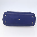 Salvatore Ferragamo Vala Chain Tote Bag Leather Blue Gold Auth BA7531-5