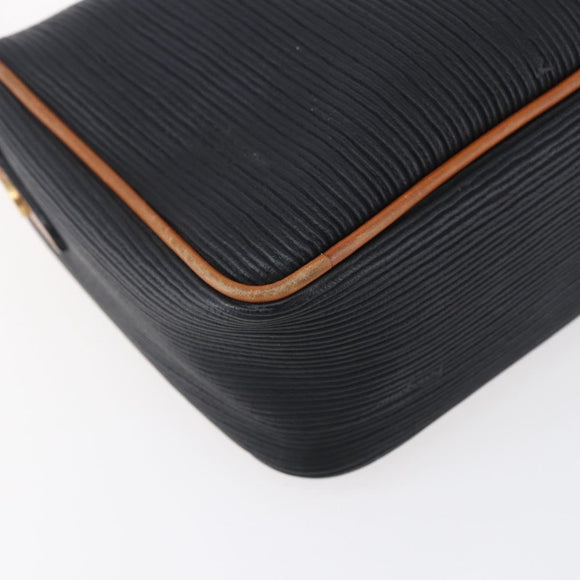 Salvatore Ferragamo Shoulder Bag Leather PVC Black Gold Auth BA7532