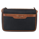 Salvatore Ferragamo Shoulder Bag Leather PVC Black Gold Auth BA7532-13