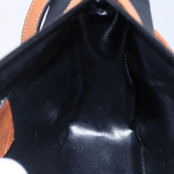 Salvatore Ferragamo Shoulder Bag Leather PVC Black Gold Auth BA7532