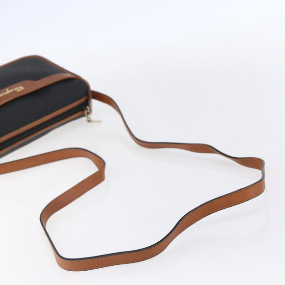 Salvatore Ferragamo Shoulder Bag Leather PVC Black Gold Auth BA7532