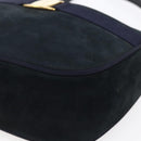 Salvatore Ferragamo Vala Shoulder Bag Leather Navy Gold Auth BA7533-9