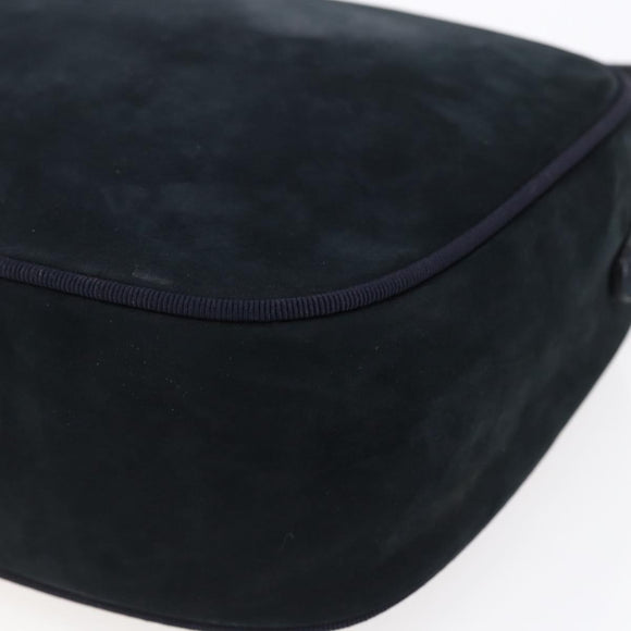 Salvatore Ferragamo Vala Shoulder Bag Leather Navy Gold Auth BA7533