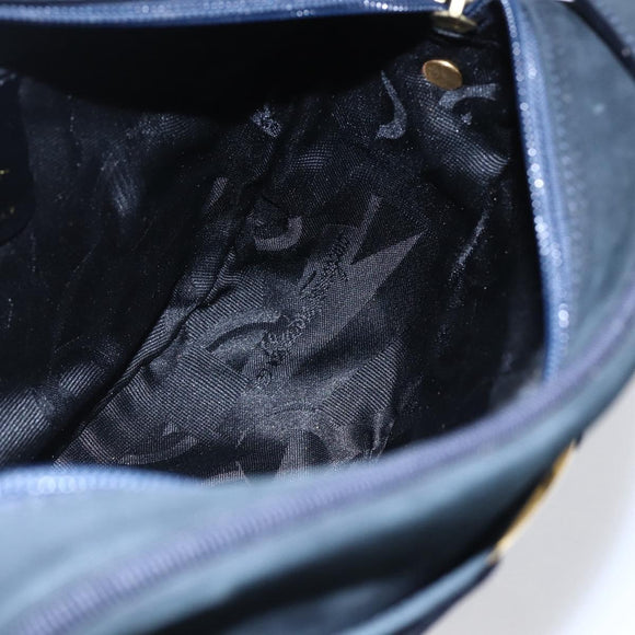 Salvatore Ferragamo Vala Shoulder Bag Leather Navy Gold Auth BA7533