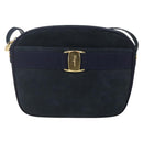 Salvatore Ferragamo Vala Shoulder Bag Leather Navy Gold Auth BA7533-13