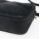 Salvatore Ferragamo Vala Shoulder Bag Suede Navy Gold Auth BA7534-15