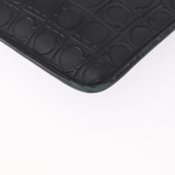 Salvatore Ferragamo Gancini Shoulder Bag Leather Black Silver Auth BA7535