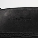 Salvatore Ferragamo Gancini Shoulder Bag Leather Black Silver Auth BA7535-10