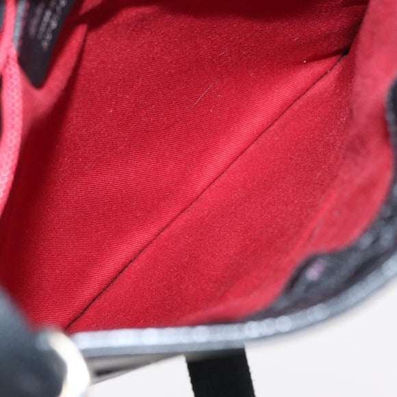 Salvatore Ferragamo Gancini Shoulder Bag Leather Black Silver Auth BA7535