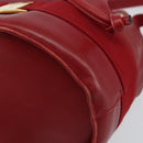 Salvatore Ferragamo Vala Shoulder Bag Leather Red Gold Auth BA7536-9