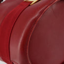 Salvatore Ferragamo Vala Shoulder Bag Leather Red Gold Auth BA7536-14