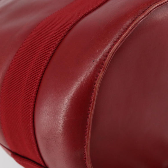 Salvatore Ferragamo Vala Shoulder Bag Leather Red Gold Auth BA7536