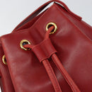 Salvatore Ferragamo Vala Shoulder Bag Leather Red Gold Auth BA7536-17