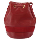 Salvatore Ferragamo Vala Shoulder Bag Leather Red Gold Auth BA7536-2