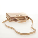 Salvatore Ferragamo Hand Bag Enamel 2way Beige Gold Auth BA7537-9