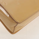 Salvatore Ferragamo Hand Bag Enamel 2way Beige Gold Auth BA7537-16