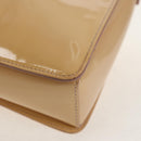 Salvatore Ferragamo Hand Bag Enamel 2way Beige Gold Auth BA7537-17