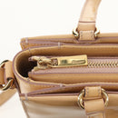 Salvatore Ferragamo Hand Bag Enamel 2way Beige Gold Auth BA7537-21