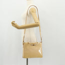 Salvatore Ferragamo Hand Bag Enamel 2way Beige Gold Auth BA7537-29