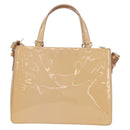 Salvatore Ferragamo Hand Bag Enamel 2way Beige Gold Auth BA7537-3