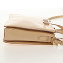 Salvatore Ferragamo Hand Bag Enamel 2way Beige Gold Auth BA7537-5