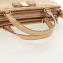 Salvatore Ferragamo Hand Bag Enamel 2way Beige Gold Auth BA7537-8