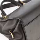 Salvatore Ferragamo Gancini Sophia Bag Leather 2way Dark Brown Gold Auth BA7538-9