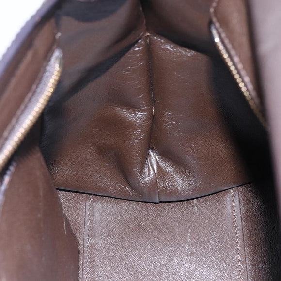 Salvatore Ferragamo Gancini Sophia Bag Leather 2way Dark Brown Gold Auth BA7538