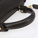 Salvatore Ferragamo Gancini Sophia Bag Leather 2way Dark Brown Gold Auth BA7538-7