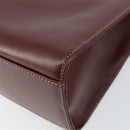 CARTIER Must Line Hand Bag Leather Bordeaux Gold Auth BA7539-15