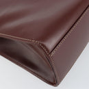 CARTIER Must Line Hand Bag Leather Bordeaux Gold Auth BA7539-16