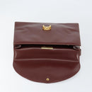 CARTIER Must Line Hand Bag Leather Bordeaux Gold Auth BA7539-10