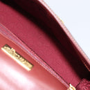 CARTIER Must Line Hand Bag Leather Bordeaux Gold Auth BA7539-11
