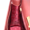 CARTIER Must Line Hand Bag Leather Bordeaux Gold Auth BA7539-20