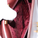 CARTIER Must Line Hand Bag Leather Bordeaux Gold Auth BA7539-12