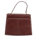 CARTIER Must Line Hand Bag Leather Bordeaux Gold Auth BA7539-2