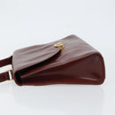 CARTIER Must Line Hand Bag Leather Bordeaux Gold Auth BA7539-4